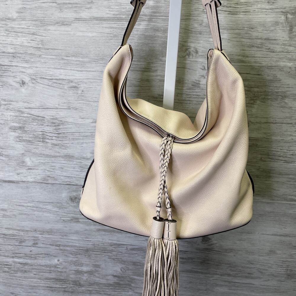 Rebecca Minkoff‎ Isobel Hobo Bag Soft Blush Pink Shoulder Strap Tassel - Picture 2 of 15